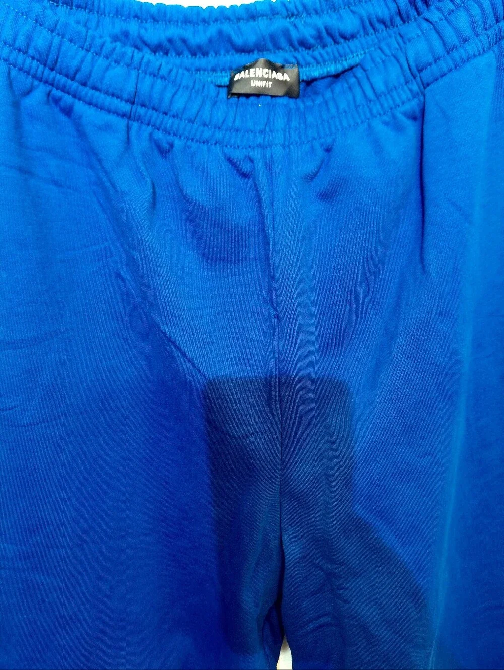 Balenciaga Solid Blue Performance Thick 100% Cotton 25 Inch Length Shorts